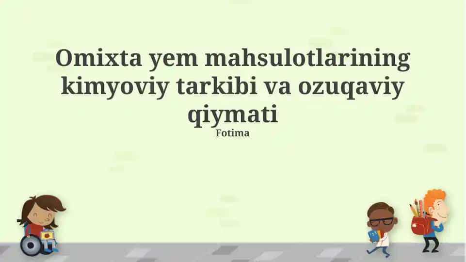 Aralash Ozuqa Mahsulotlarining Kimyoviy Tarkibi va Ozuqaviy Qiymati