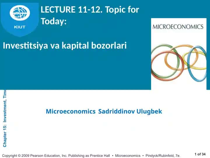 Investitsiya va kapital bozorlari