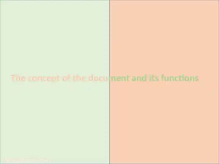 The concept of the document and its functions