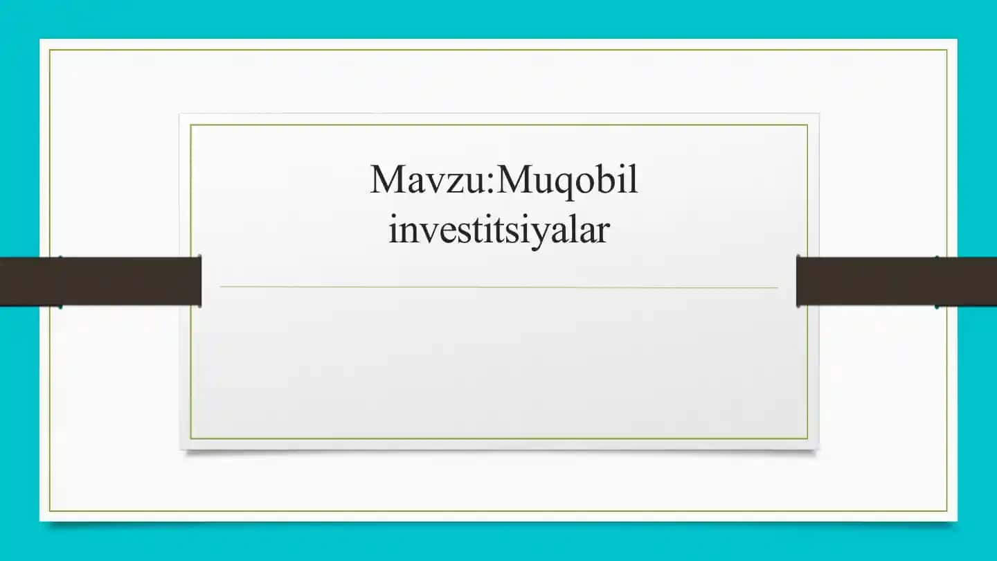 Muqobil investitsiyalar