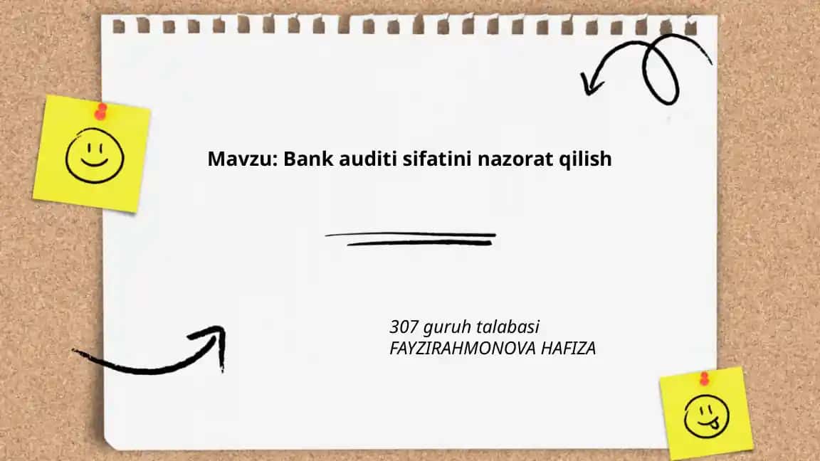 Bank auditi sifatini nazorat qilish
