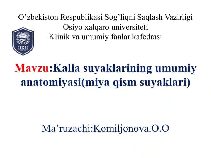 Kallasuyaklarining umumiy anatomiyasi