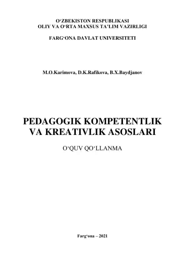 Pedagogik kompetentlik va kreativlik asoslari