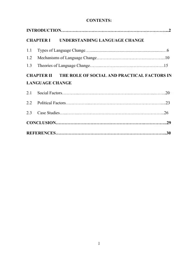 The Role of Social and Political Factors in Language Change (Course Paper)