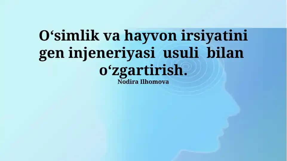 Transgenik o'simliklar yaratish