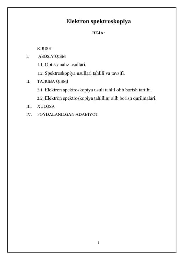 Elektron spektroskopiya