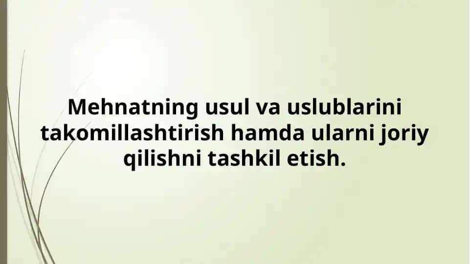 Mehnat usul va uslublari
