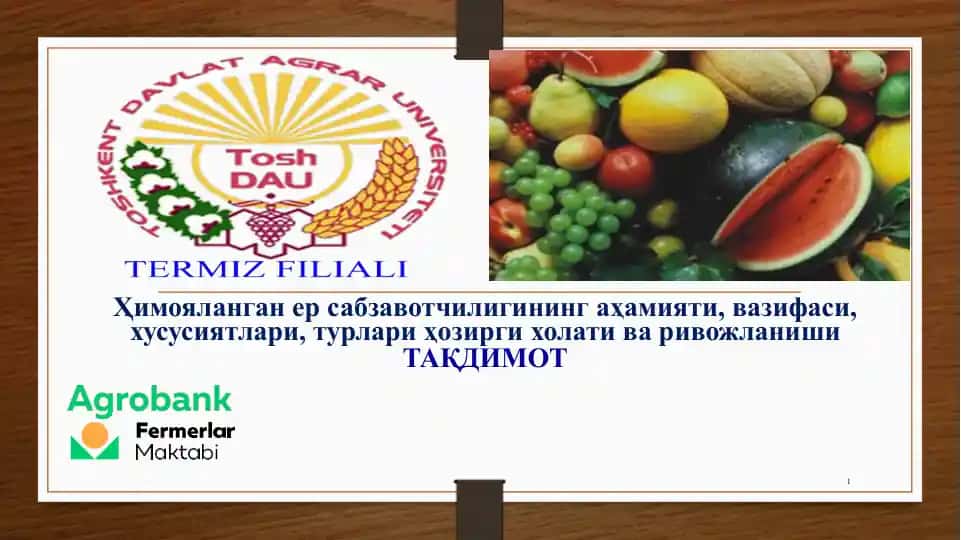 Химояланган ер сабзавотчилиги