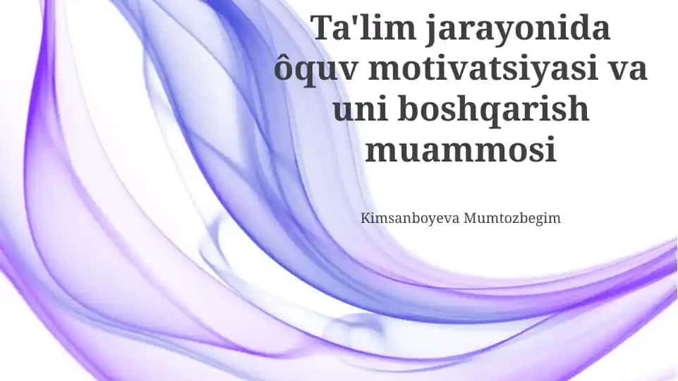 Ta'lim Motivatsiyasining Muammosi