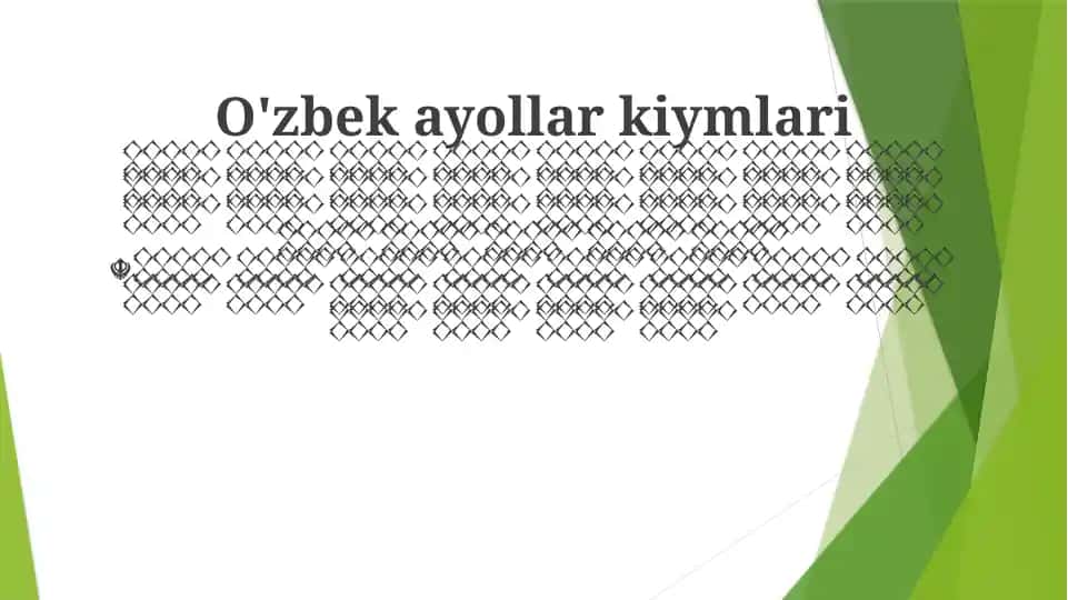 An'anaviy O'zbek Kiyimlari