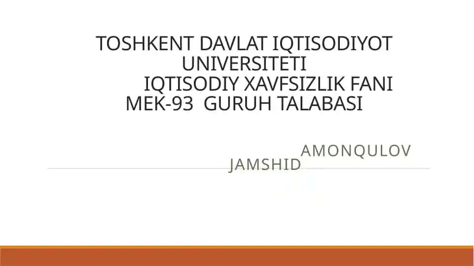 Investitsion siyosatning mamlakat iqtisodiy xavfsizligini ta'minlashdagi roli