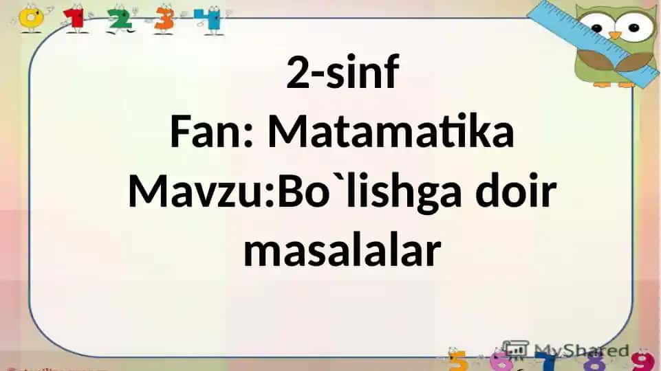 Bo`lishga doir masalalar
