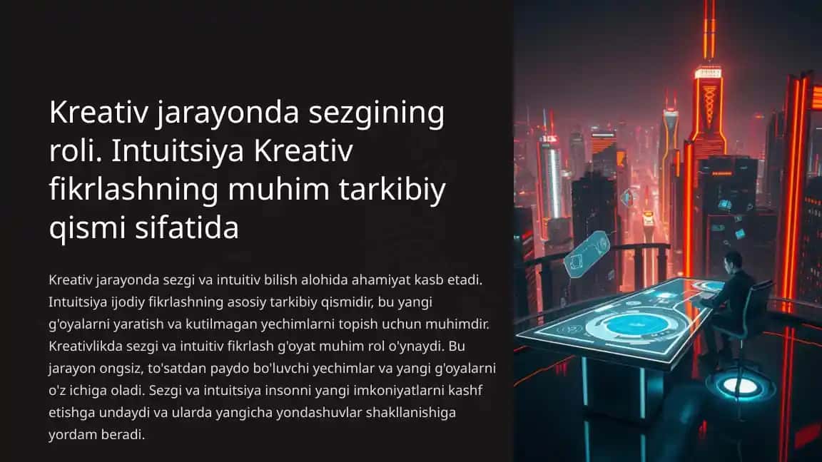 Kreativlikda Sezgining va Intuitiv Fikrlashning Ro'li