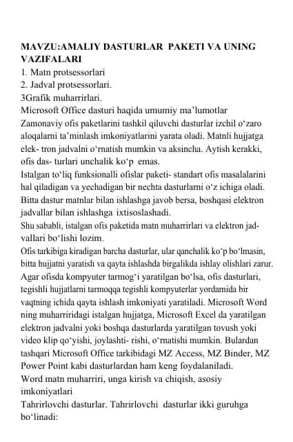 Zamonaviy ofis paketlari