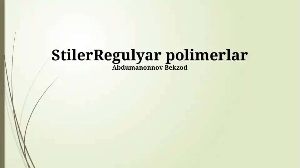 Muntazam Polimerlar