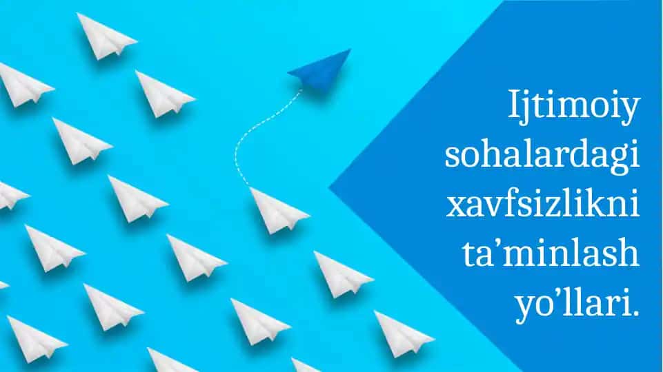Ijtimoiy soha va xavfsizlikni ta’minlash yo’llari