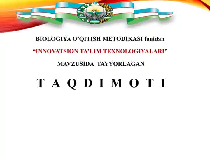 INNOVATSION TA’LIM TEXNOLOGIYALARI