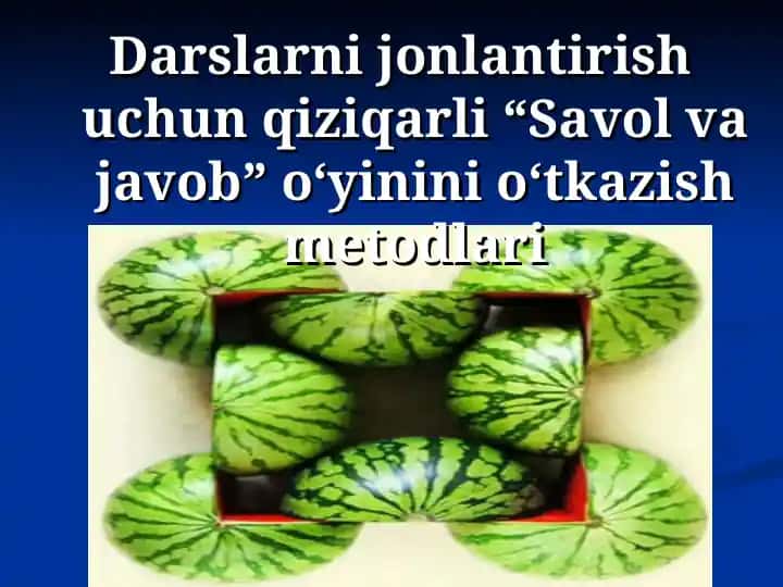 "Savol va javob" o‘yini