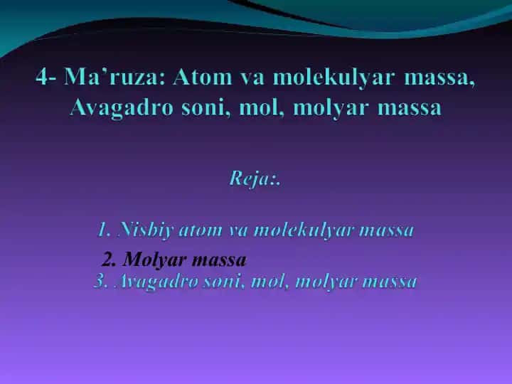 Atom va molekulyar massa