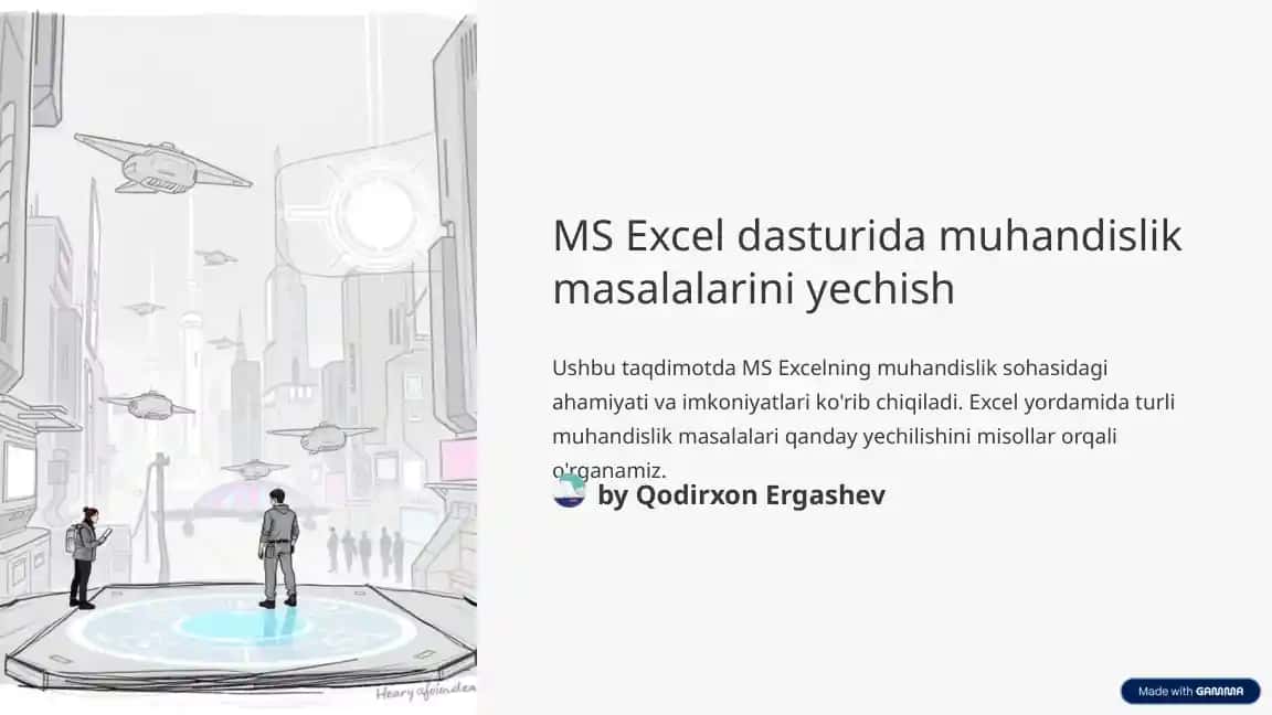 MS Excel dasturida muhandislik masalalarini yechish