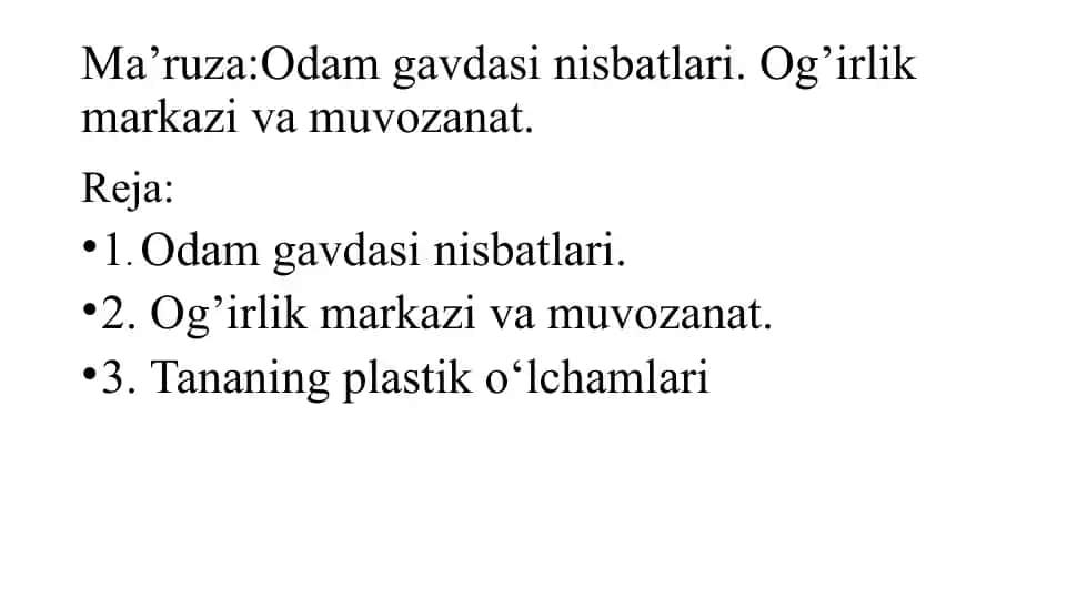 Odam gavdasi nisbatlari