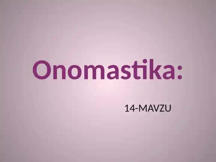 Onomastika