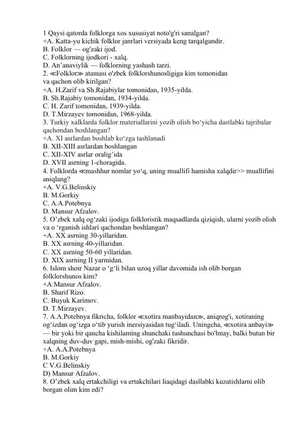 O'zbek folklori