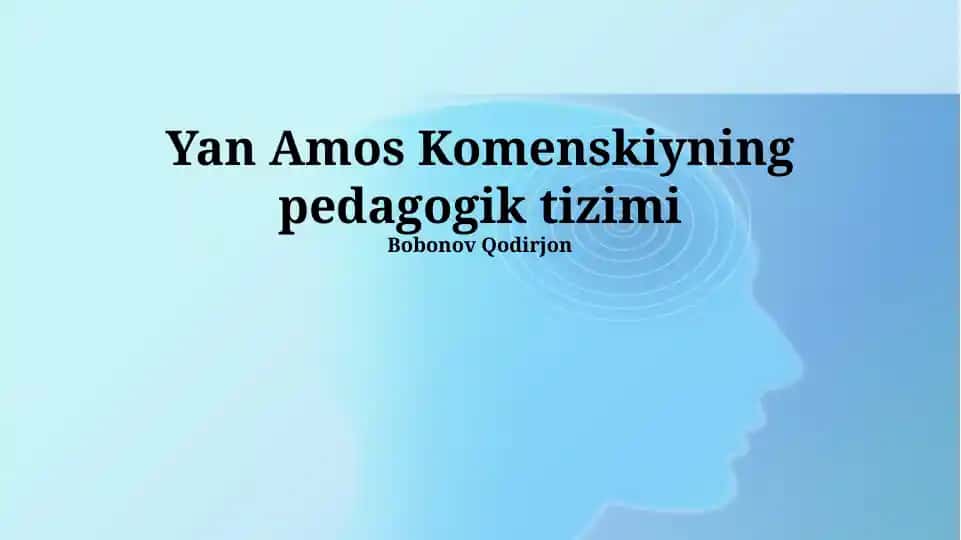 Yan Amos Komenskiyning pedagogik tizimi