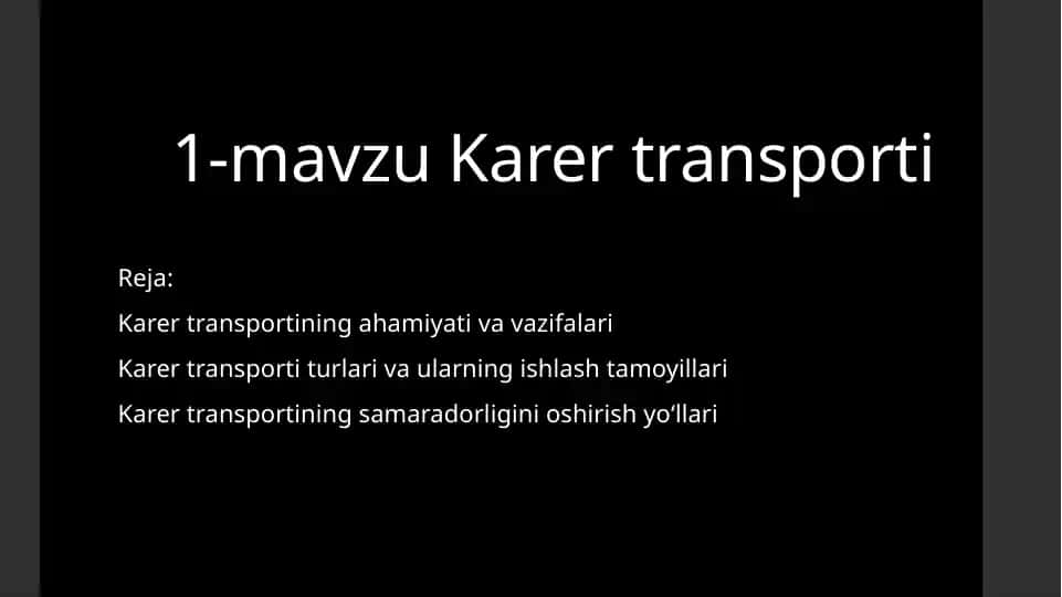 Karer transporti