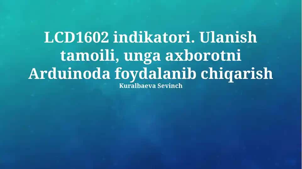 LCD1602 indikatori