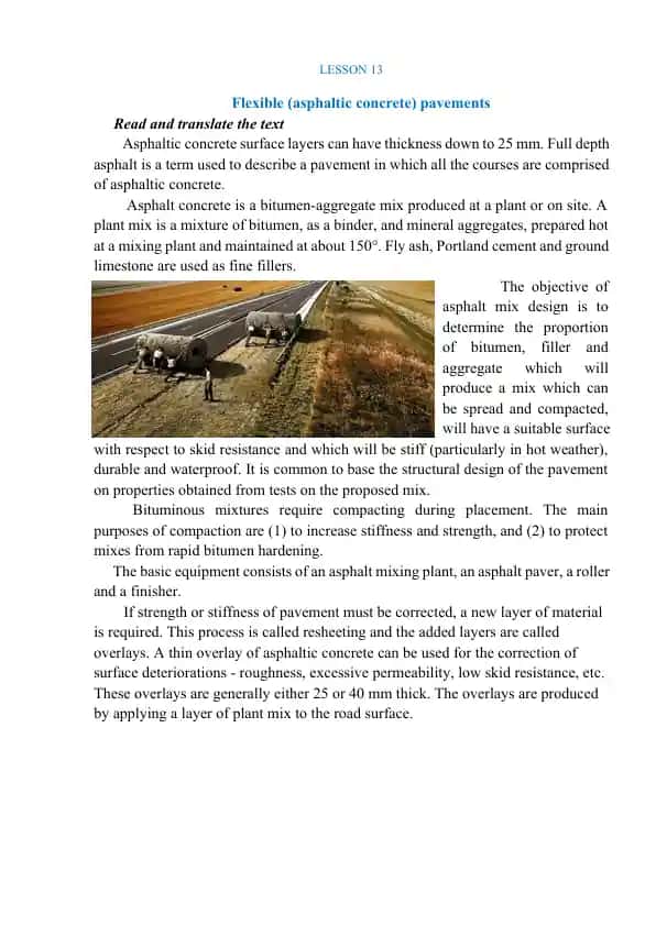 Asphaltic Concrete Pavements Lesson