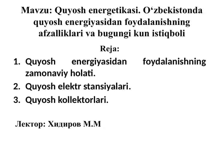 Quyosh energetikasi