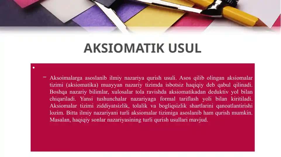 Aksiomatik usul