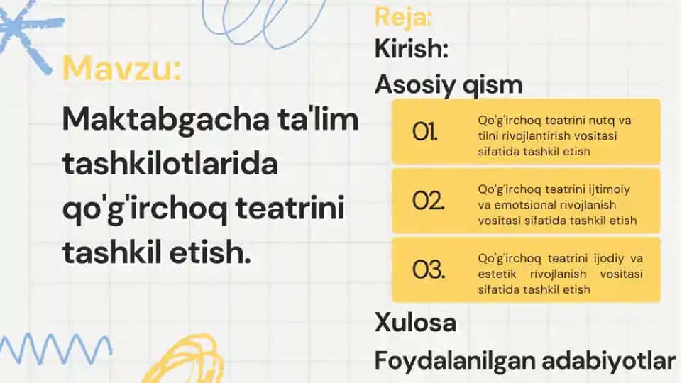 Maktabgacha ta'lim tashkilotlarida qo'g'irchoq teatrini tashkil etish