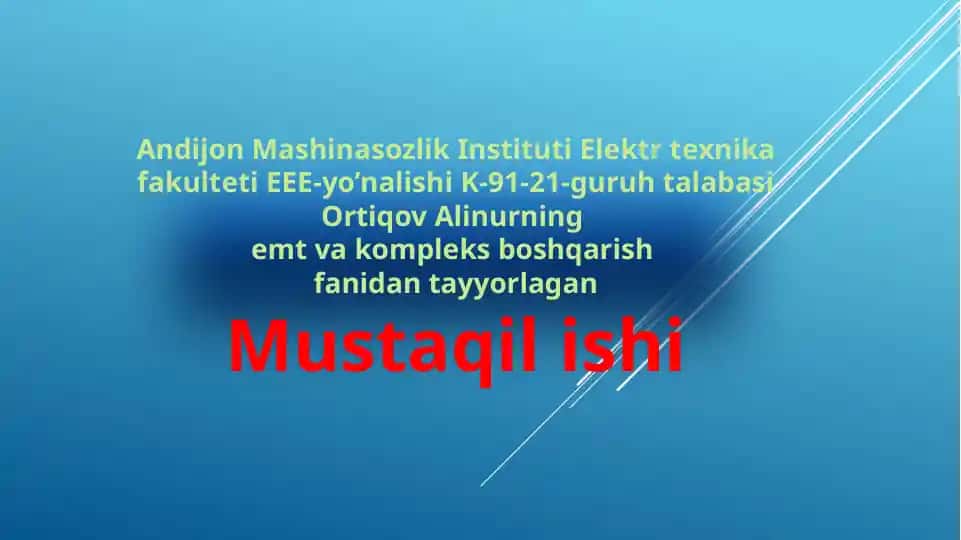 Rele-kontaktorli boshqarish sxemalari