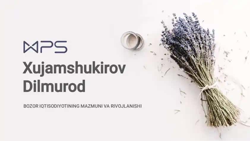 Bozor Iqtisodiyotini O'rganish