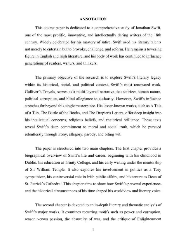Jonathan Swift's Literary Legacy