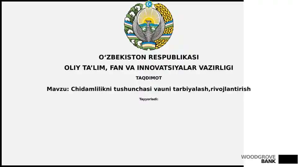 Chidamliliknitushunchasivaunitarbiyalash,rivojlantirish