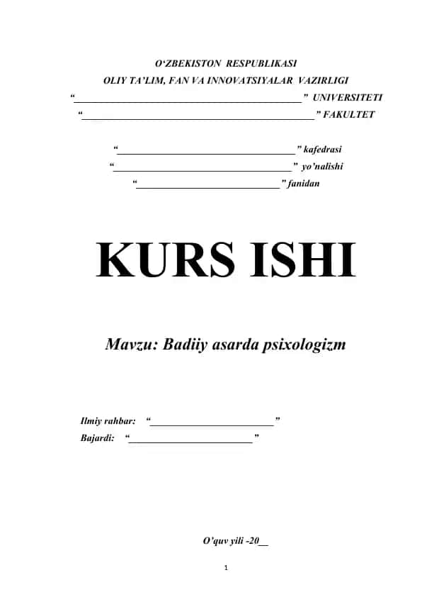 Badiiy asarda psixologizm