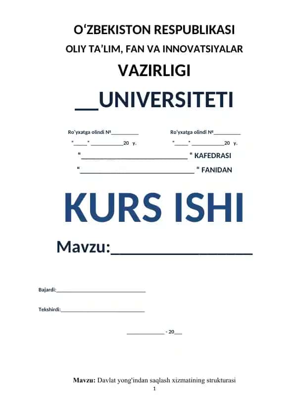 Davlat yong'indan saqlash xizmatining strukturasi