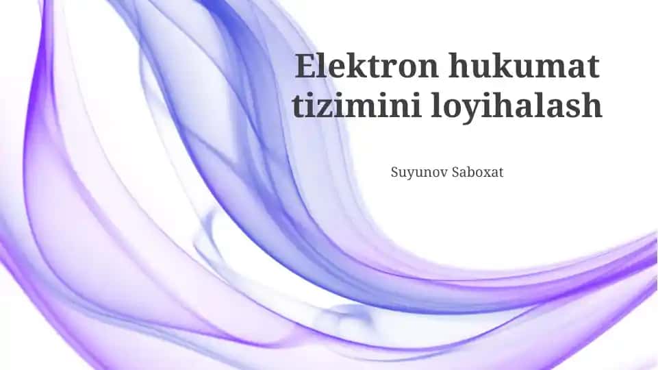 Elektron hukumat tizimini loyihalash