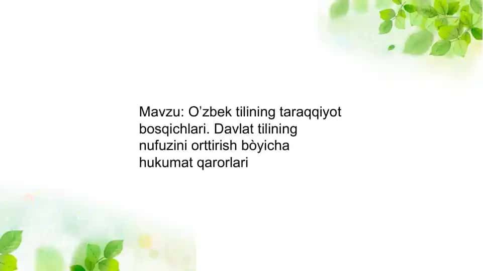 Tilning tarixiy taraqqiyot bosqichlari