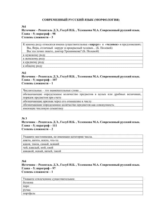 СОВРЕМЕННЫЙ РУССКИЙ ЯЗЫК (МОРФОЛОГИЯ)