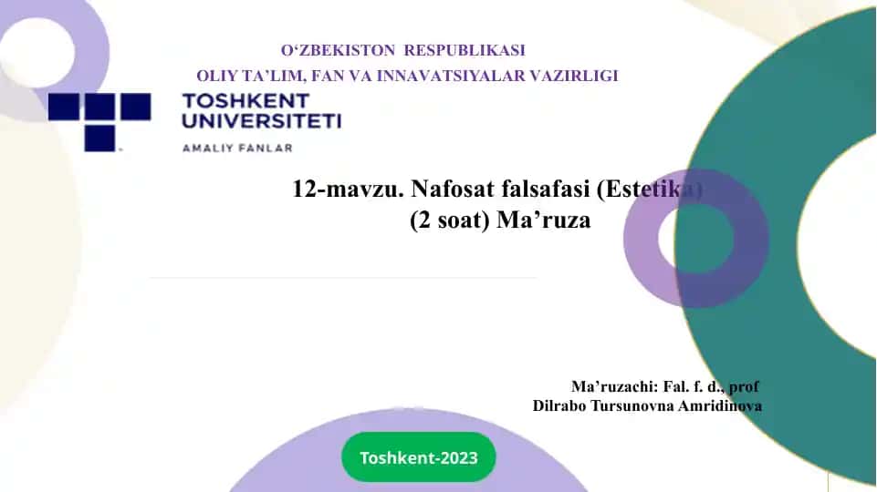Nafosat Falsafasi (Estetika)