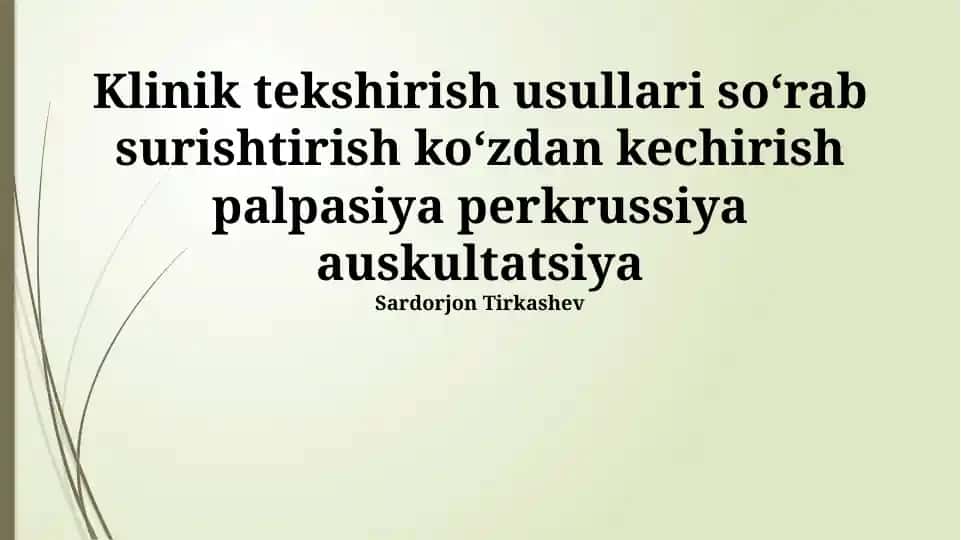 Klinik tekshiruv usullari
