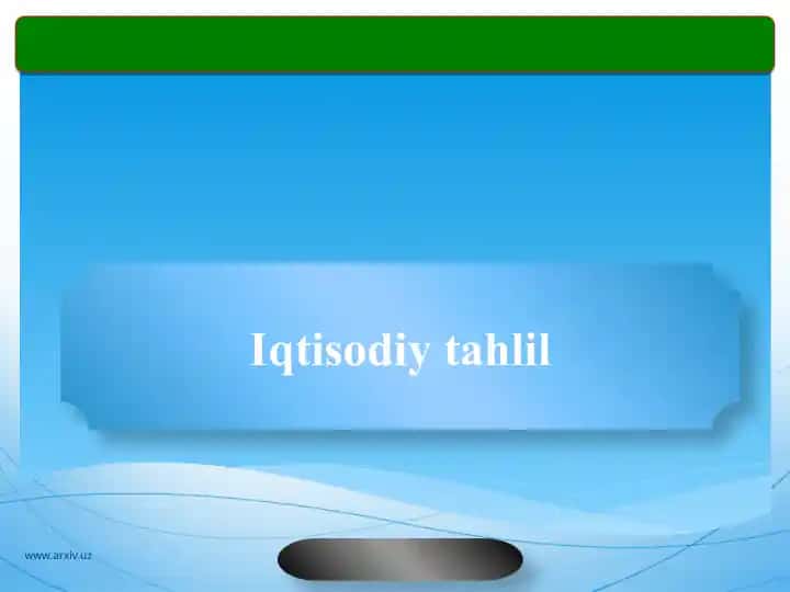 Iqtisodiy tahlil
