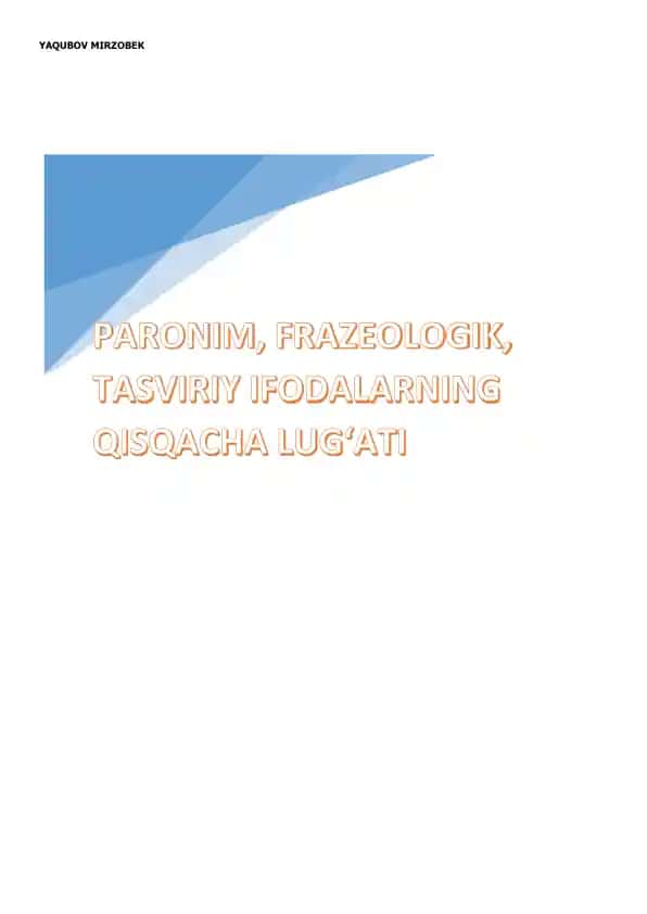 Paronimlar lug‘ati