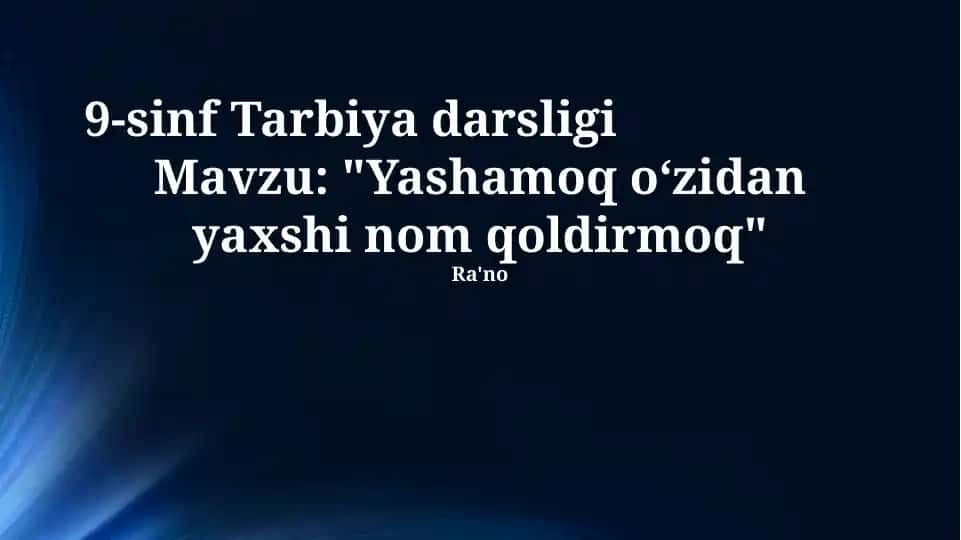 9-sinf Tarbiya darsligi