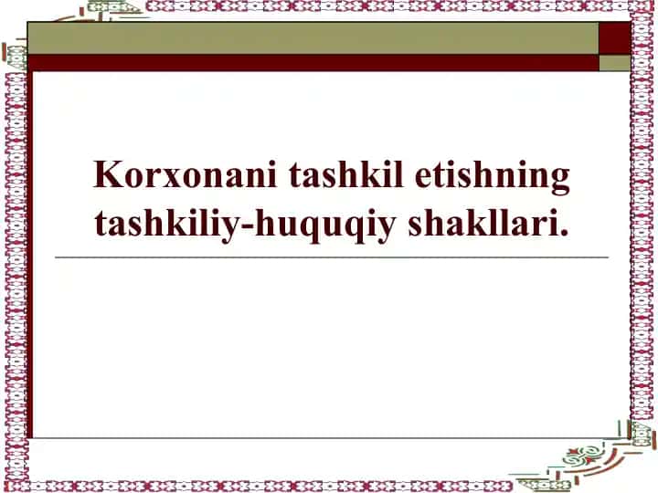 Qo’shma korxonalar