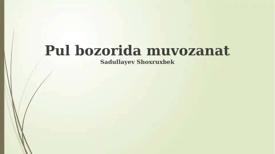 Pul bozori muvozanati